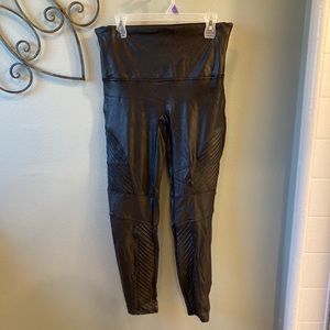 Spanx faux leather moto leggings